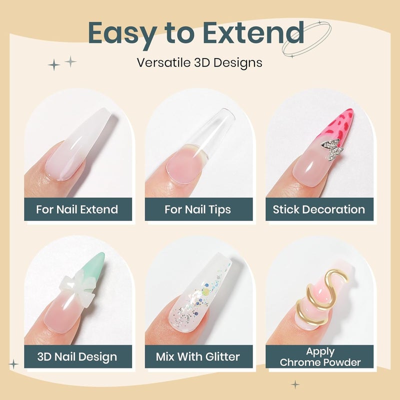 SUPWEE White 3D Molding Gel for Nails Art Non-Stick Hand Solid Builder Gel Hard Nails for Extension Carving Sculpting Beauty Charms for Beignner and Salon DIY - Image 3